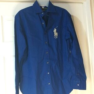 Ralph Lauren black label long  sleeve embroidered shirt EUC. See measurements.